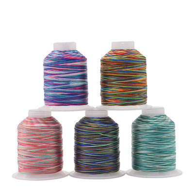 Plastic Cone Material Multi Color Rainbow High Tenacity Polyester Naaddraad Spool