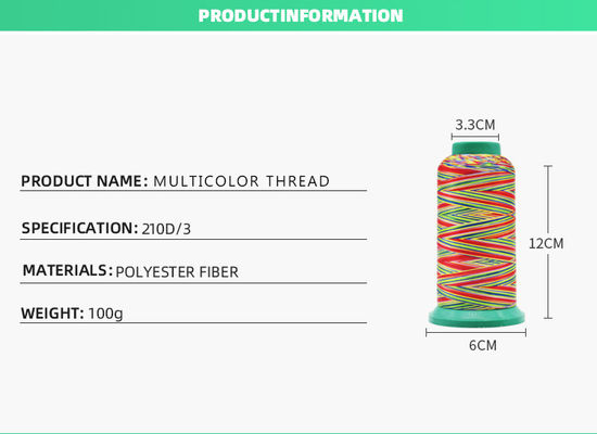 Kleurrijke High Tenacity Polyester Naad voor Kangfa Industrial 3ply 6ply 5colors