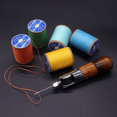 Polyester 0,8 mm vlakke wasdraad voor handnaaien leer DIY kleine rol handdraad