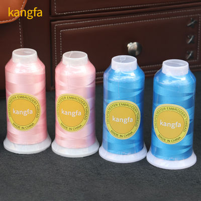 Laag krimpend 100% polyester draad voor borduurmachine 5000 Yard 120D/2 720 Kleuren