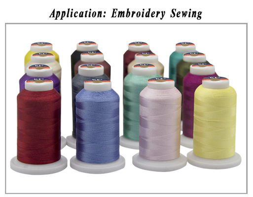 4000 Yard 120D/2 filament polyester draad voor borduurmachine 720 gekleurde kleuren