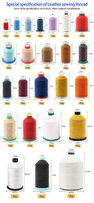 100% polyester chemisch bestand naaigarn voor leer 30 g sterkte polyester