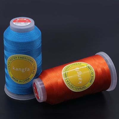 100% polyester Kangfa Verkoop Kleuren zijde borduurdraad 120D/2 MERCERIZED