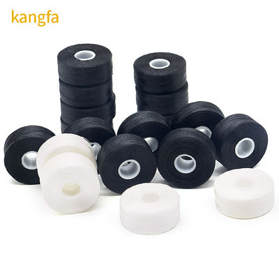 Kangfa 100% Polyester Wit 75d/2 144pcs/doos L-grootte Polyester Pre Wound Bobbin draad voor borduurwerk