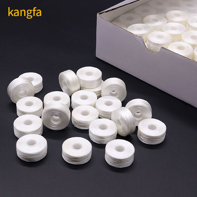 144 stuks/doos Wit/Zwart 75D/2 100% Polyester Pre-woven Bobbins Draden L Type Side Less