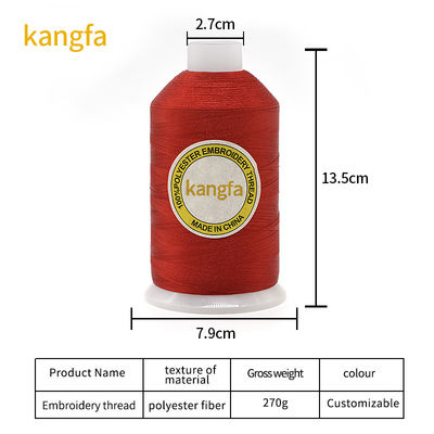 270g 10000Y Op maat gemaakte grote kegel polyester borduurdraad voor borduurmachine 120D/2