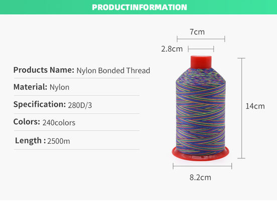 240 kleuren gebonden polyester naaldstreng 9oz spoel variërend tex 45 gebonden draad