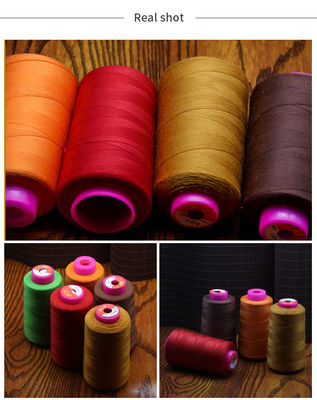 1100 kleuren 100% gesponnen polyester garens Naaddraad met hoge temperatuurbestandheid