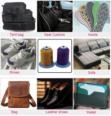 UV-bescherming 210D 1300m Kegellengte polyester naaigraad voor hoge sterkte jas schoenen