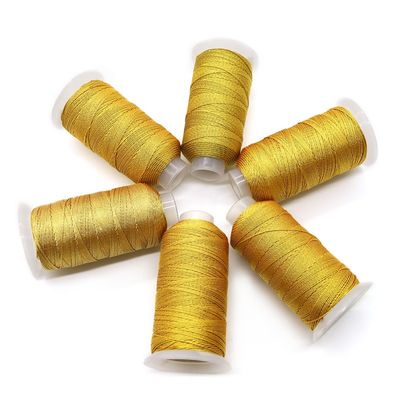 Hoge sterkte gebreide borduurdraad voor borduurmachines Gouden tinten Zilver