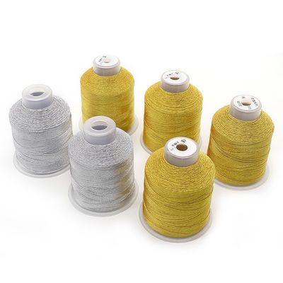 100 g goud en zilver zijde muti-strengen polyester metalen garen draad voor doe-het-zelf borduren