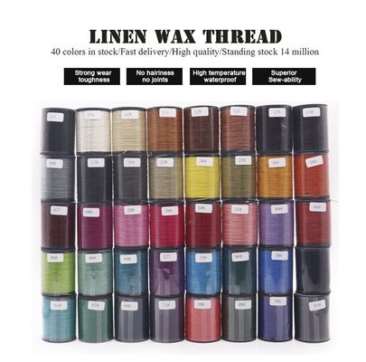 35 g Gewicht Plastic Cone Linen Waxed Thread voor leer naaien 70m in kegel materiaal