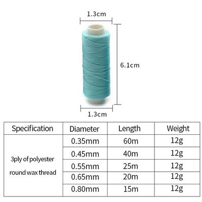12g 60m gesponnen garen Naaien Hand Naaien Waxdraad voor Lederen DIY 80 Kleuren Op maat gemaakt