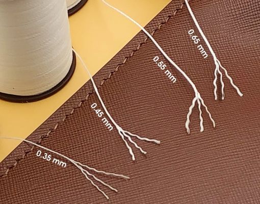 210D/3 Garn Count Naaien Naaien Waxed Thread Cord Leer met OEM ODM Accpet