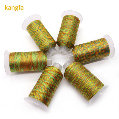 milieuvriendelijk Kangfa Tex70 naaigarn 100% polyester regenbooggarens 120D-1680D