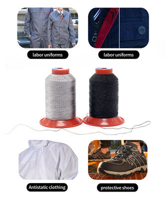 100% polyester antistatisch geleidende draad voor ESD-stof kledingstuk Draad met een diameter van 0,45 mm