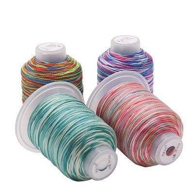 Laag krimpend 100% polyester meerkleurige naaidraden voor garens 3Plys Weefkunst
