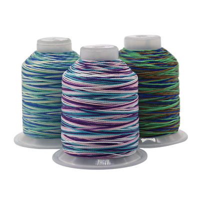 Laag krimpend 100% polyester meerkleurige naaidraden voor garens 3Plys Weefkunst