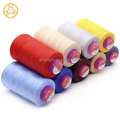 Aanbod Polyester katoen draad 40/2 5000 Yards 100% gesponnen naaddraad voor tafelkleed