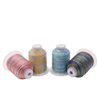 Plastic Cone Material Multi Color Rainbow High Tenacity Polyester Naaddraad Spool