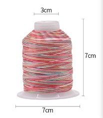 Plastic Cone Material Multi Color Rainbow High Tenacity Polyester Naaddraad Spool