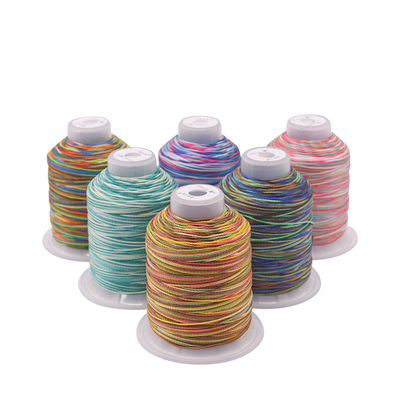 Plastic Cone Material Multi Color Rainbow High Tenacity Polyester Naaddraad Spool