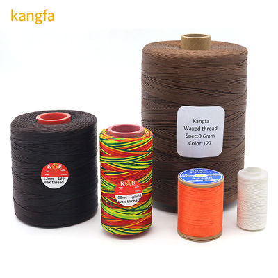 Zwart 0,6 mm 1 mm 100% polyester plat gewassen gevlochten draad voor leergoed waterdicht