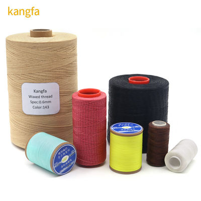 Zwart 0,6 mm 1 mm 100% polyester plat gewassen gevlochten draad voor leergoed waterdicht