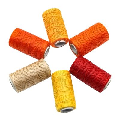 MERCERIZED 100% polyester plat leer gewassen draad 150d/16 Wax draad voor het naaien van leer
