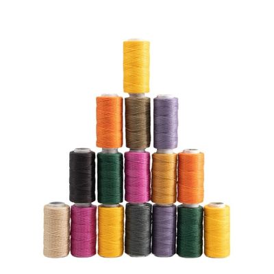 MERCERIZED 100% polyester plat leer gewassen draad 150d/16 Wax draad voor het naaien van leer