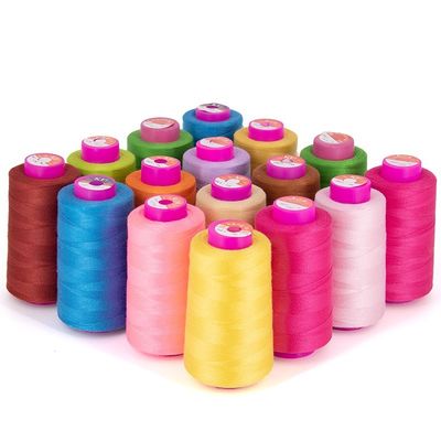100% polyester gesponnen garen naalddraad Abrasieresistentie Voor Jean Naaldwerk