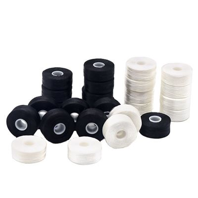 75d/2 Geverfd polyester borduurdraad Prewund Plastic Side Bobbins voor borduurwerk