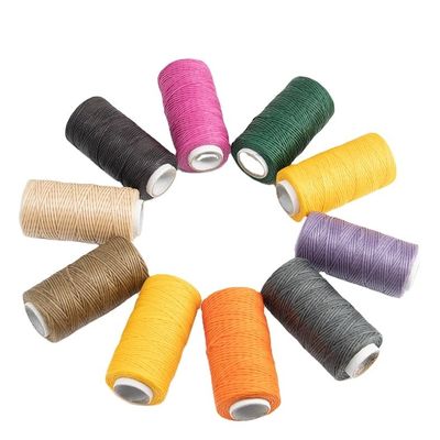 Breien 0.8MM 210D Core Spun Garment High Tensile Polyester Fiber Flat Braided Wax Thread