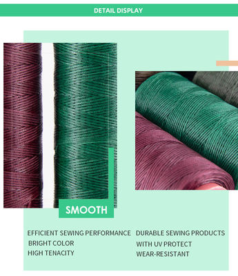 210D/16 Hoge sterkte 200M Flat Polyester Waxed Thread 1mm Voor schoenen Naaileer
