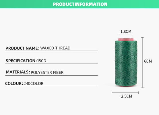 210D/16 Hoge sterkte 200M Flat Polyester Waxed Thread 1mm Voor schoenen Naaileer