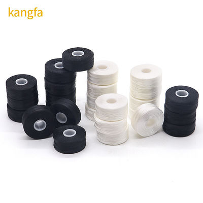 Duurzame universele 144pcs/doos Wit/Zwart 75D/2 100% Polyester Pre-woven Bobbins Draden