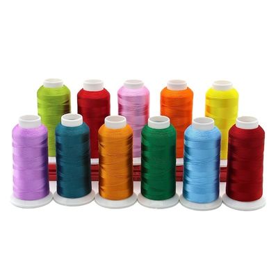 120D/2 5000Y 128g Goud geverfd polyester borduurdraad voor machine naaiprojecten