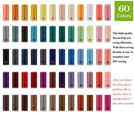 60 kleuren regenboog polyester naad voor zelfstandig maken machine borduurwerk UV-bescherming